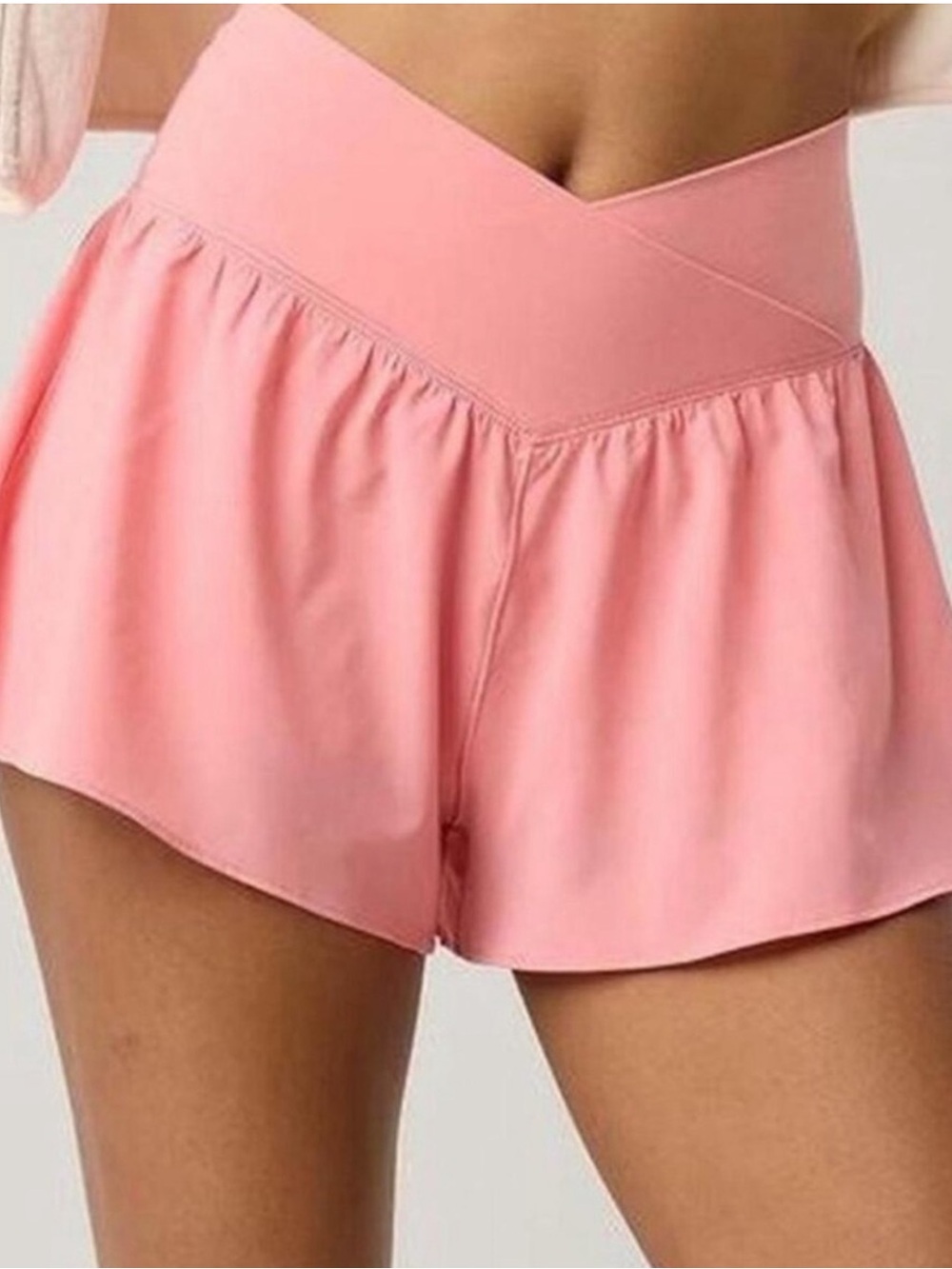 OFFLINE by Aerie Real Me crossover flowy athletic shorts in light pink S